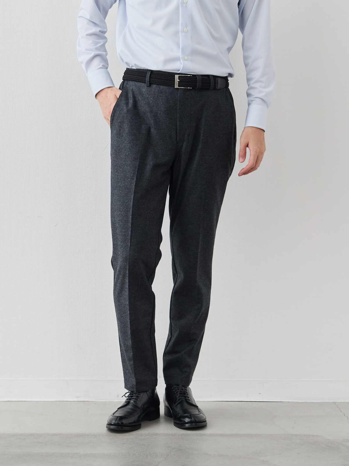 ウールバランサーキュラーパンツ/ウォッシャブル/ダークグレー