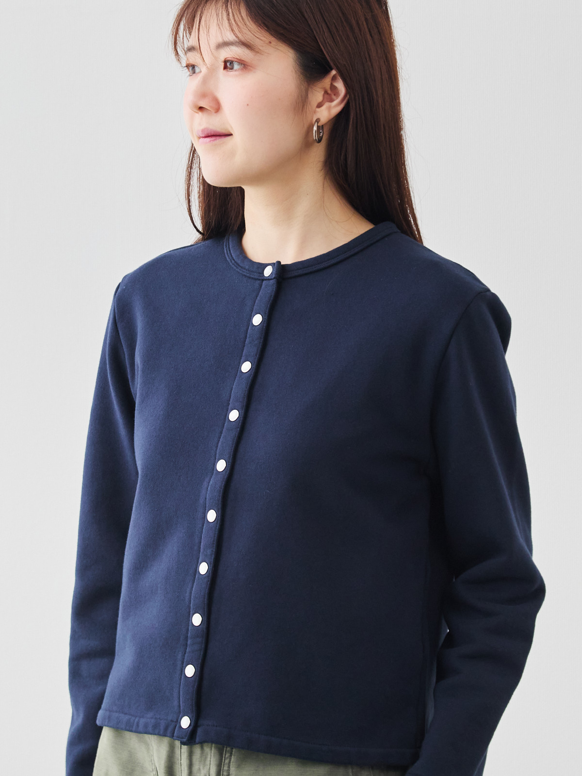 シンプルシック・フレンチテリーカーディガン/ダークネイビー