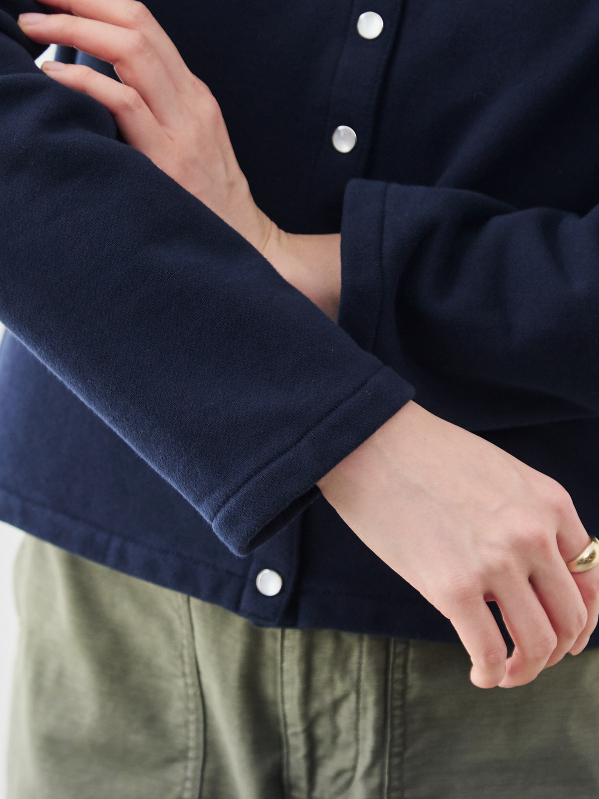 シンプルシック・フレンチテリーカーディガン/ダークネイビー