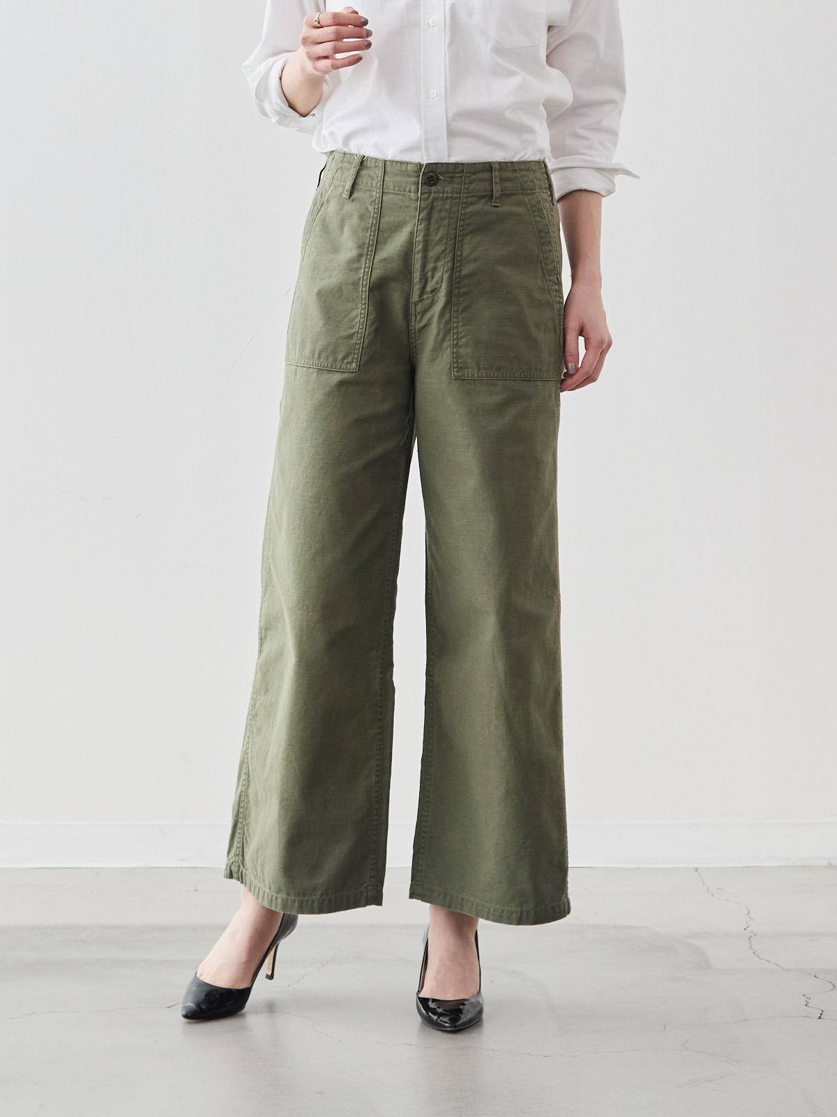 ワイドベイカーパンツ/new classic/カーキ