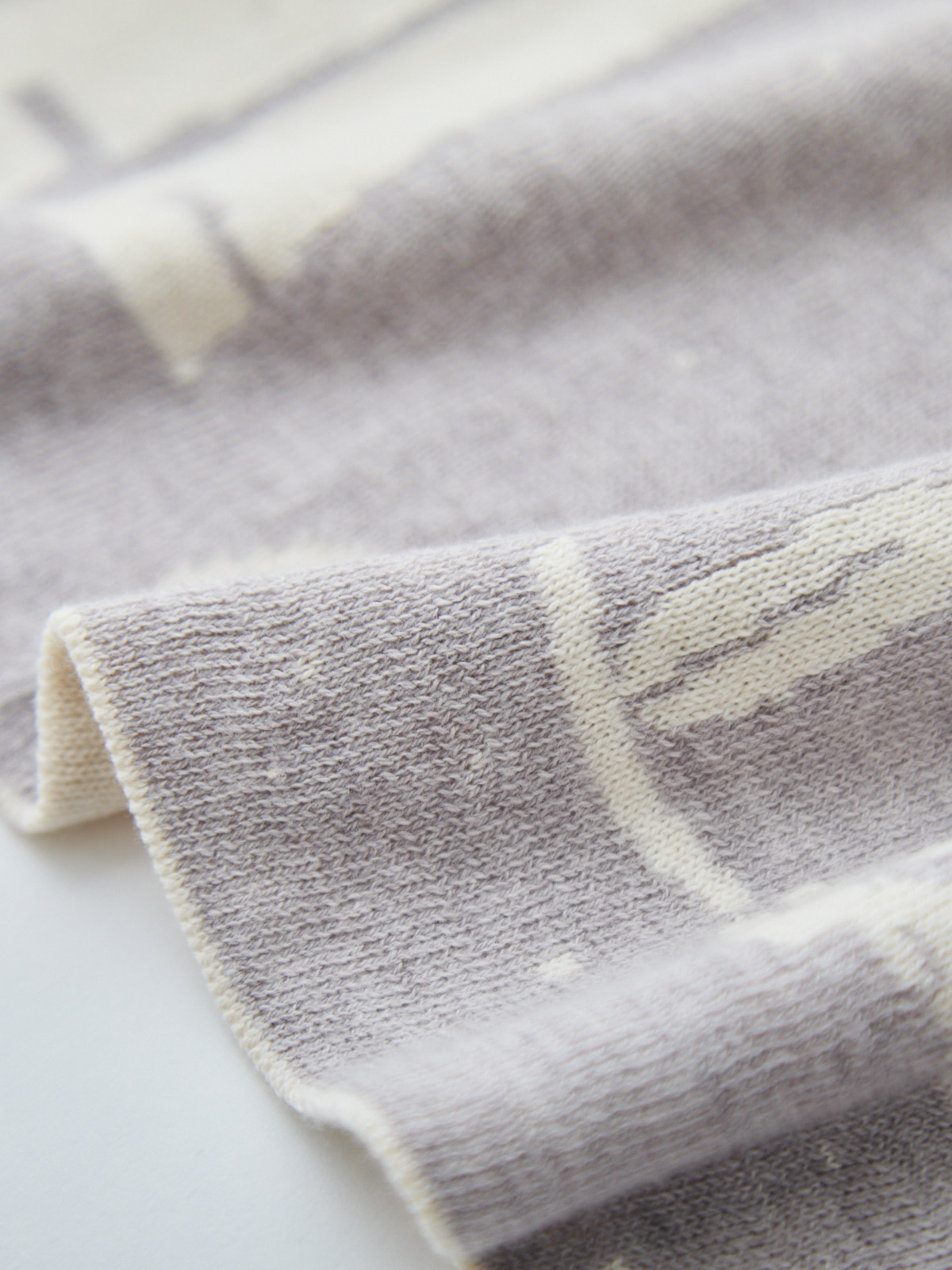 出産お祝い/午年(うま)ニットアフガン/グレー