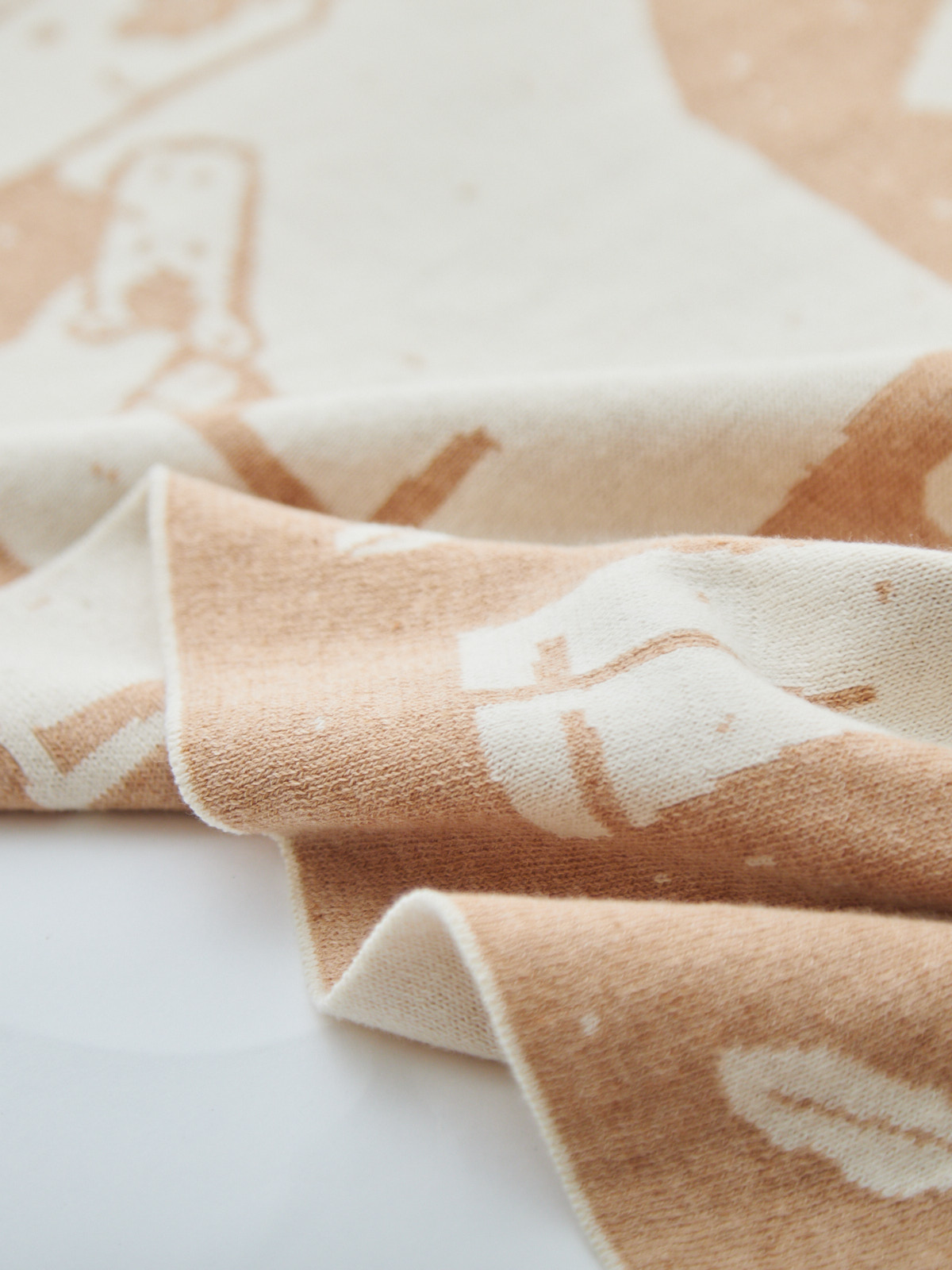 出産お祝い/午年(うま)ニットアフガン/ブラウン