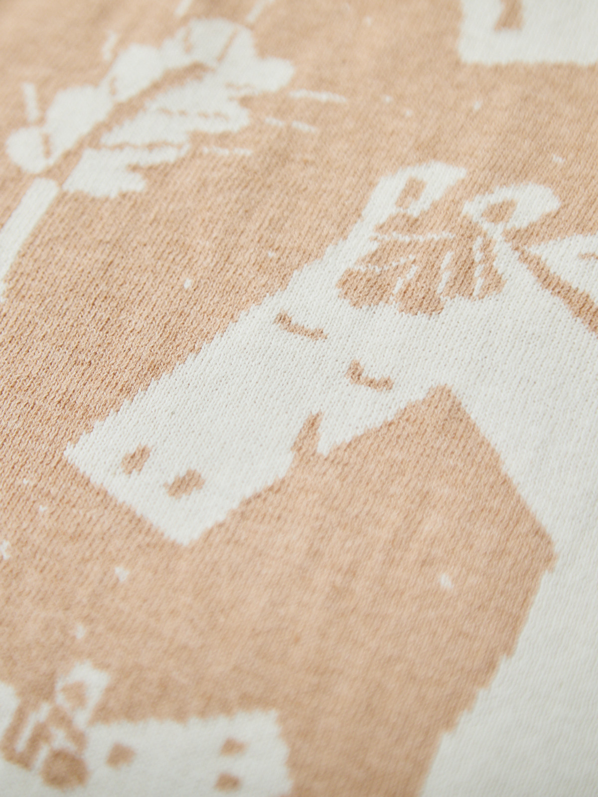 出産お祝い/午年(うま)ニットアフガン/ブラウン