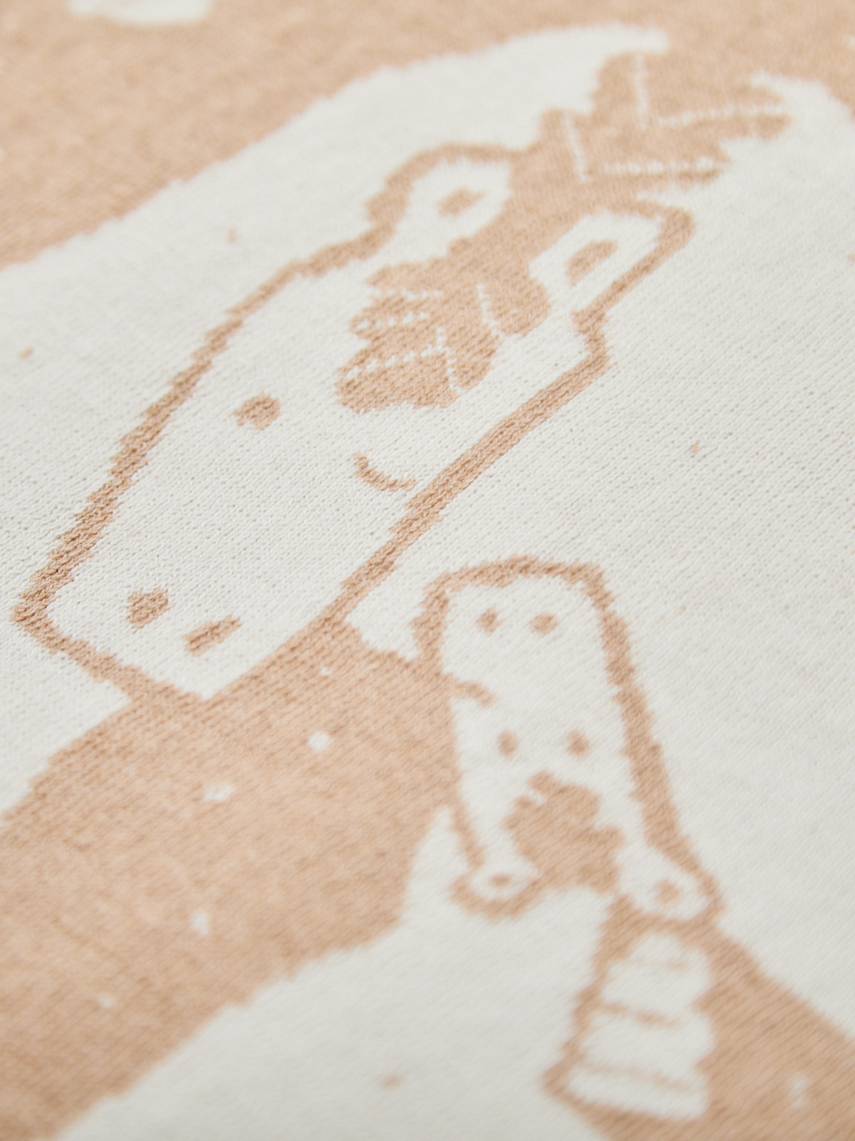 出産お祝い/午年(うま)ニットアフガン/ブラウン