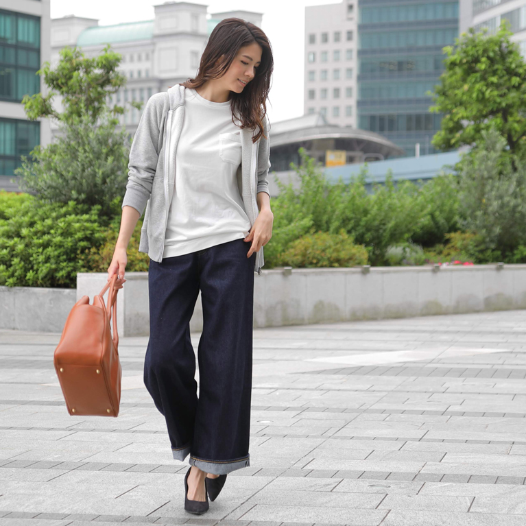 ワイドデニムパンツ インディゴ Factelier ファクトリエ