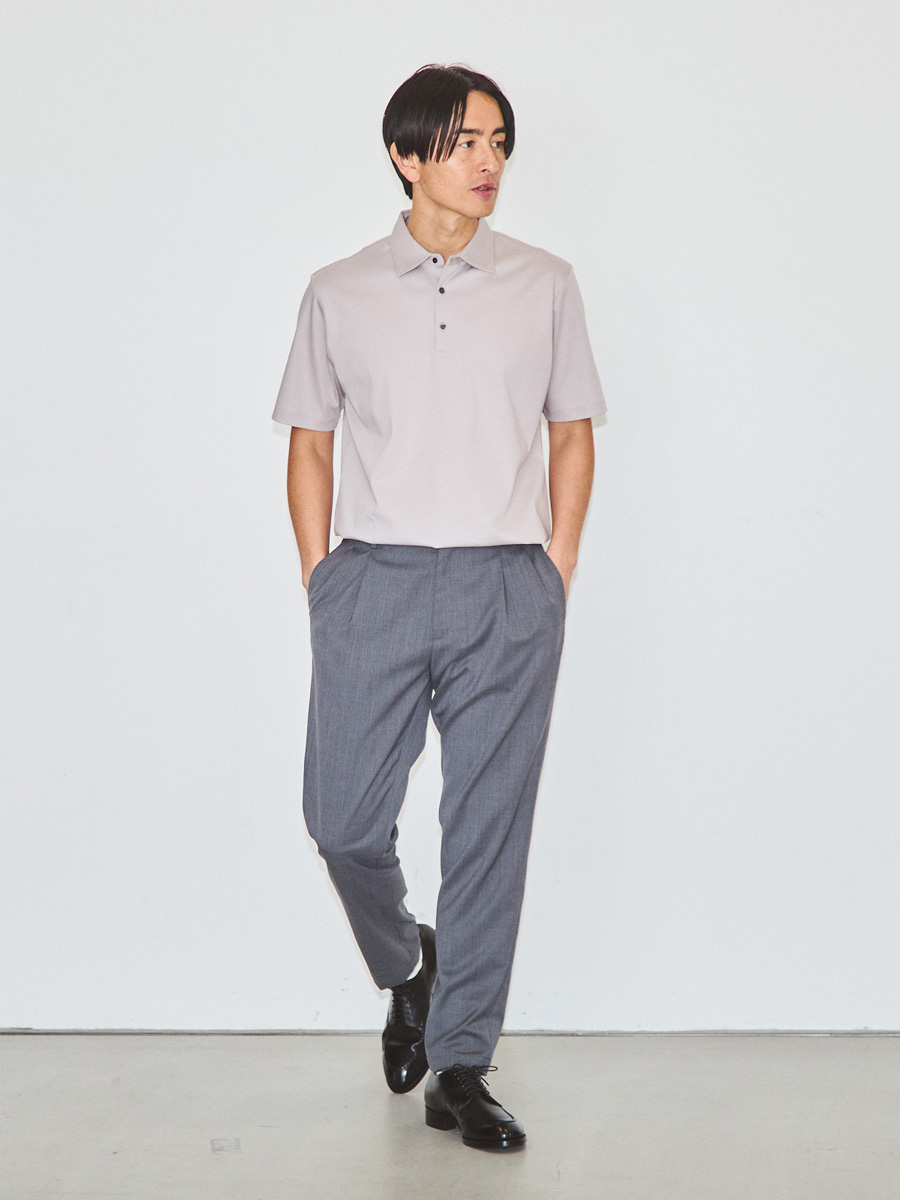 ファクトリエ EMINENTO SLACKS コットン混デニムパンツ L グレー ファクトリエ EMINENTO SLACKS コットン混デニムパンツ L グレー