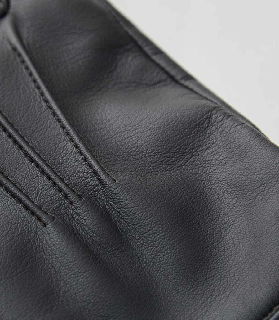 ラム革×カシミヤ 超軽量レザーグローブ/スマホ対応/ブラウン