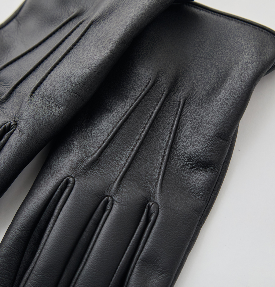 ラム革×カシミヤ 超軽量レザーグローブ/スマホ対応/ブラウン