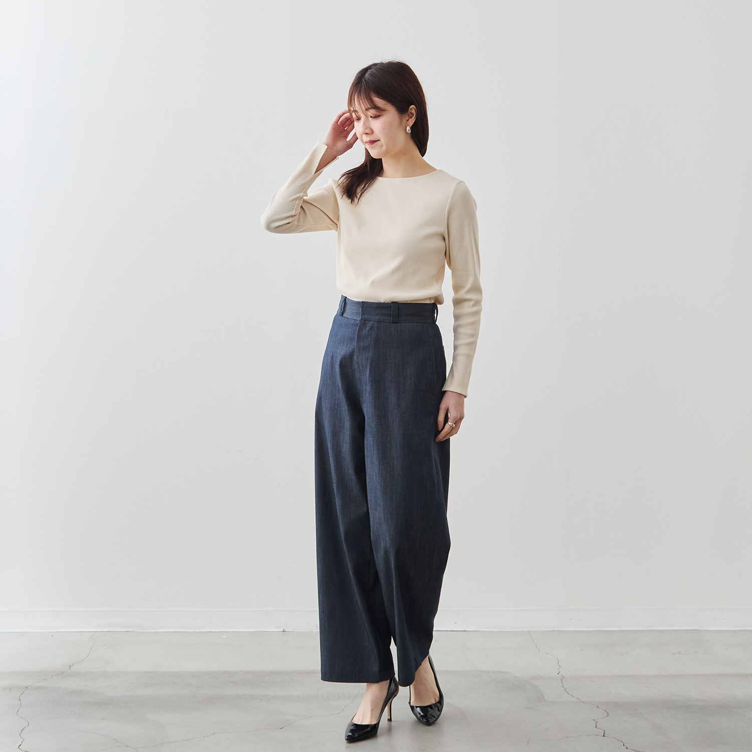 エアリーデニムスラックス/浜松デニム/インディゴ | Factelier