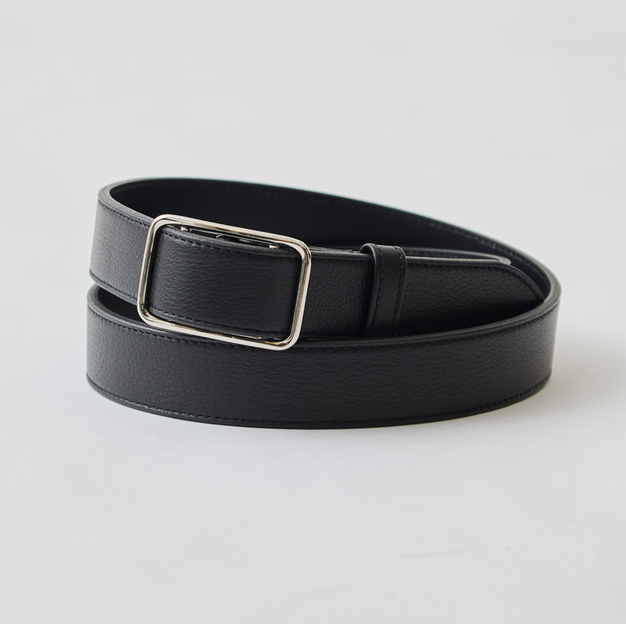 【レベルソ用レザーベルト】ブラック 超軽量フレキシブル・レザーベルト/ドレス&カジュアル/ブラック