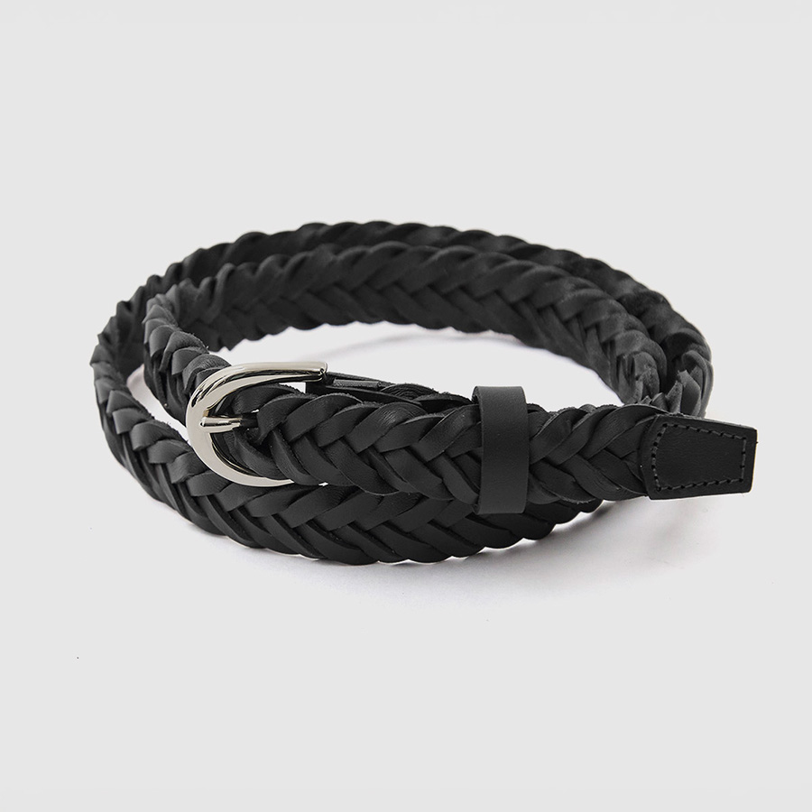 クラフトマン・レザーメッシュベルト/ブラック | Factelier (ファクトリエ)