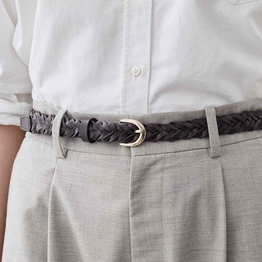 クラフトマン・レザーメッシュベルト/ブラック | Factelier (ファクトリエ)