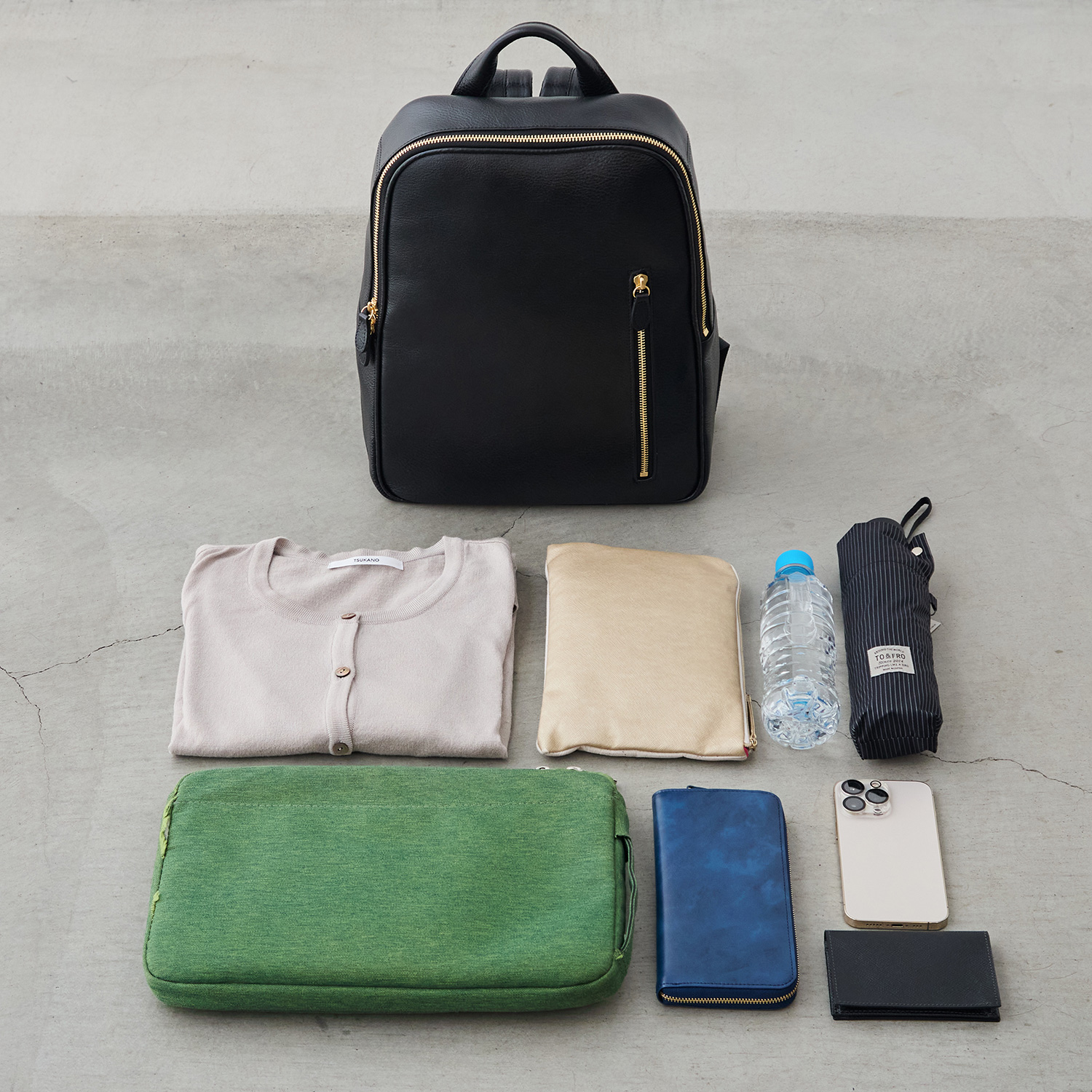 オリーブレザー・クラフトマンリュック/ブラック | Factelier