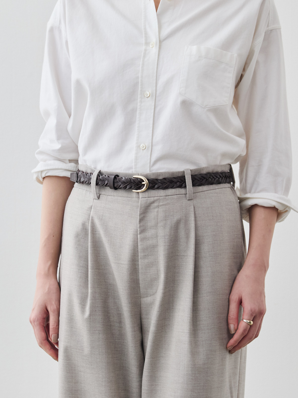 クラフトマン・レザーメッシュベルト/ブラウン