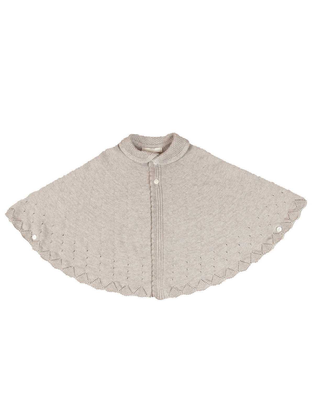 衿付きマント/カシミヤ × シルク × コットン/ブラウン