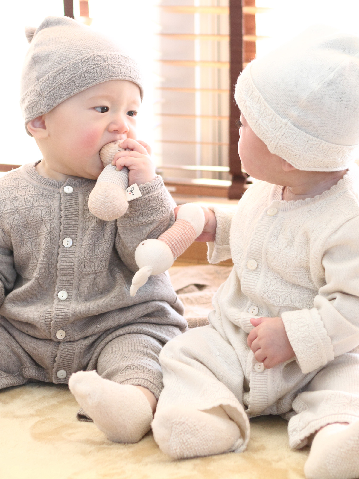 麻の葉柄帽子/カシミヤ × シルク × コットン/ブラウン