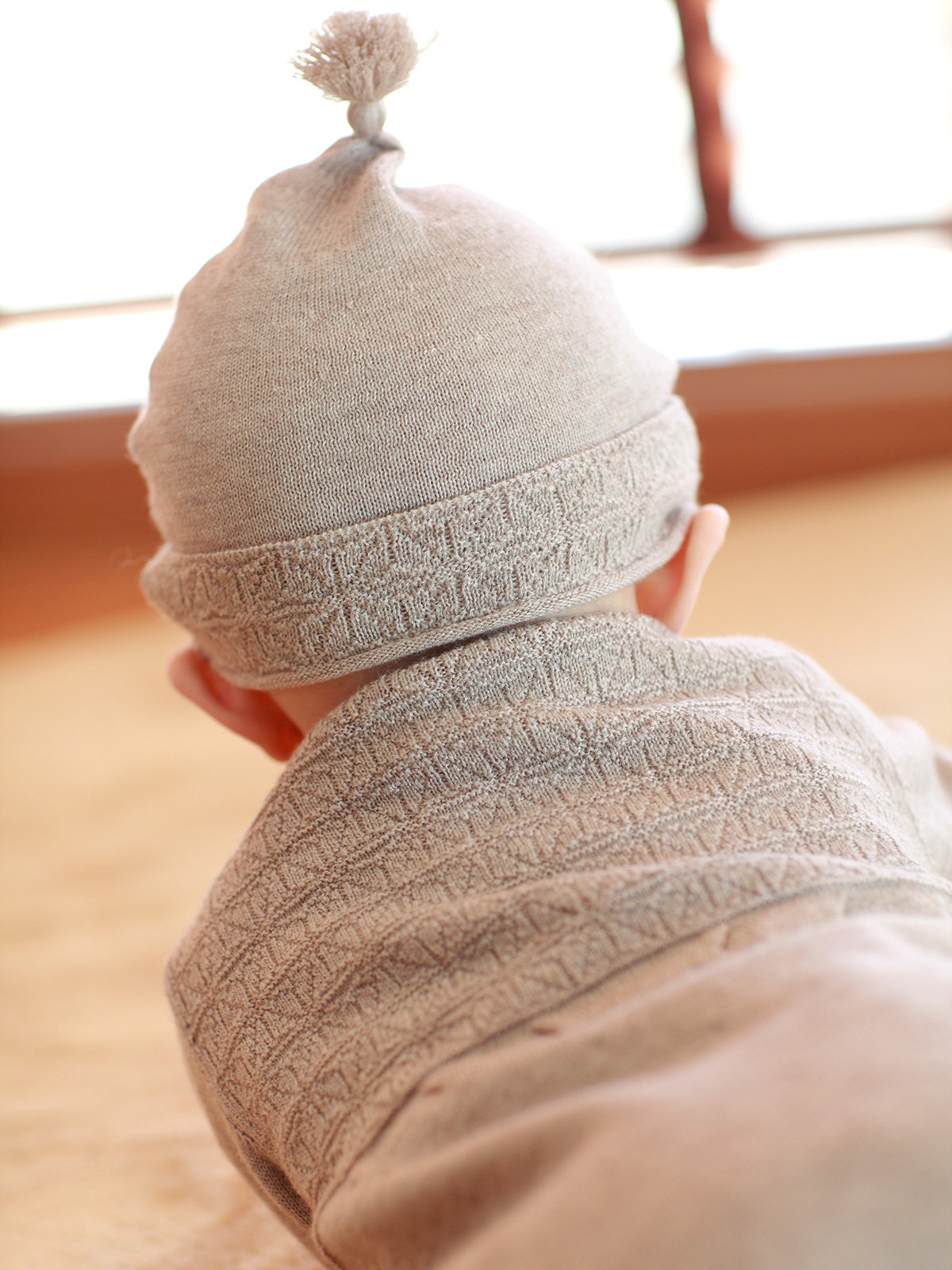 麻の葉柄帽子/カシミヤ × シルク × コットン/ブラウン