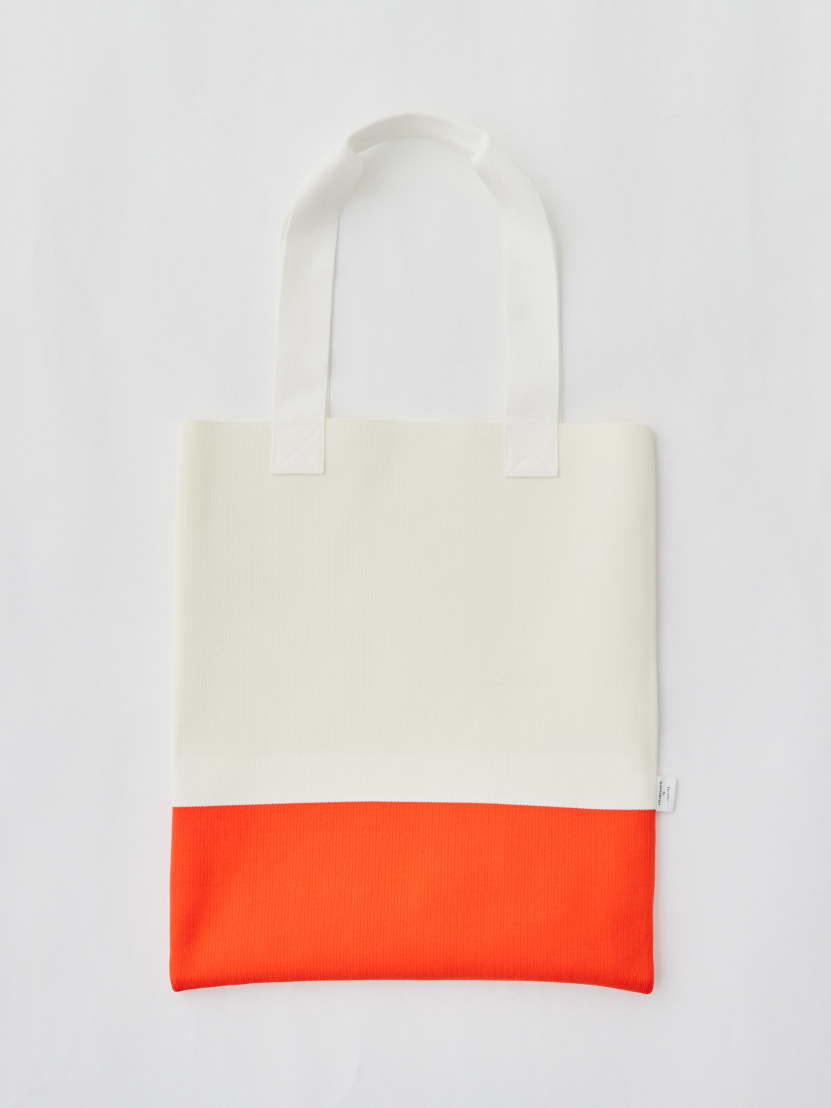 撥水ニット・バイカラートート/アイボリー×オレンジ | Factelier