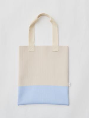 撥水ニット・バイカラートート/アイボリー×オレンジ | Factelier