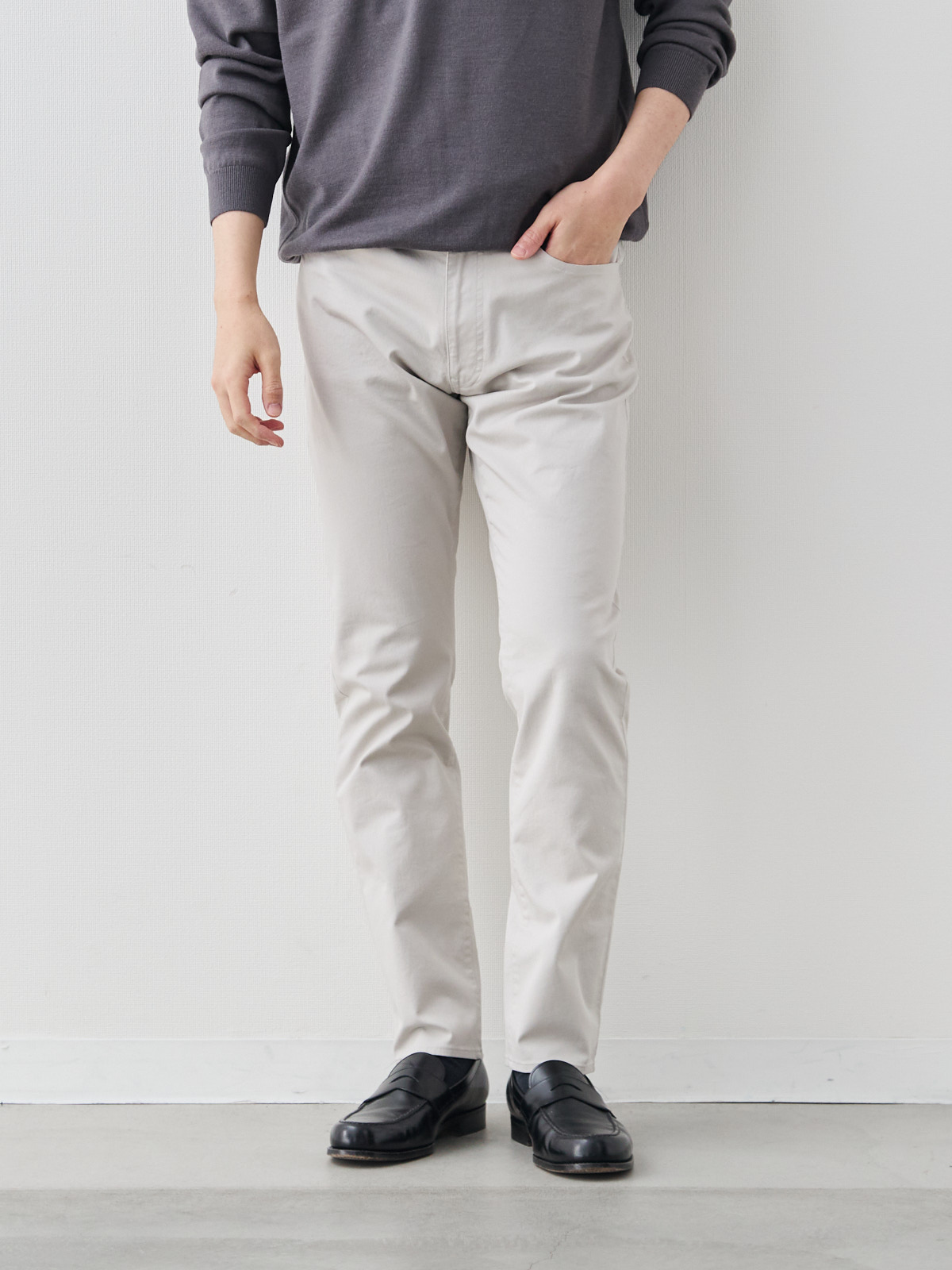 【NEWEVER撥水】汚れを弾くチノパン/ライトグレー