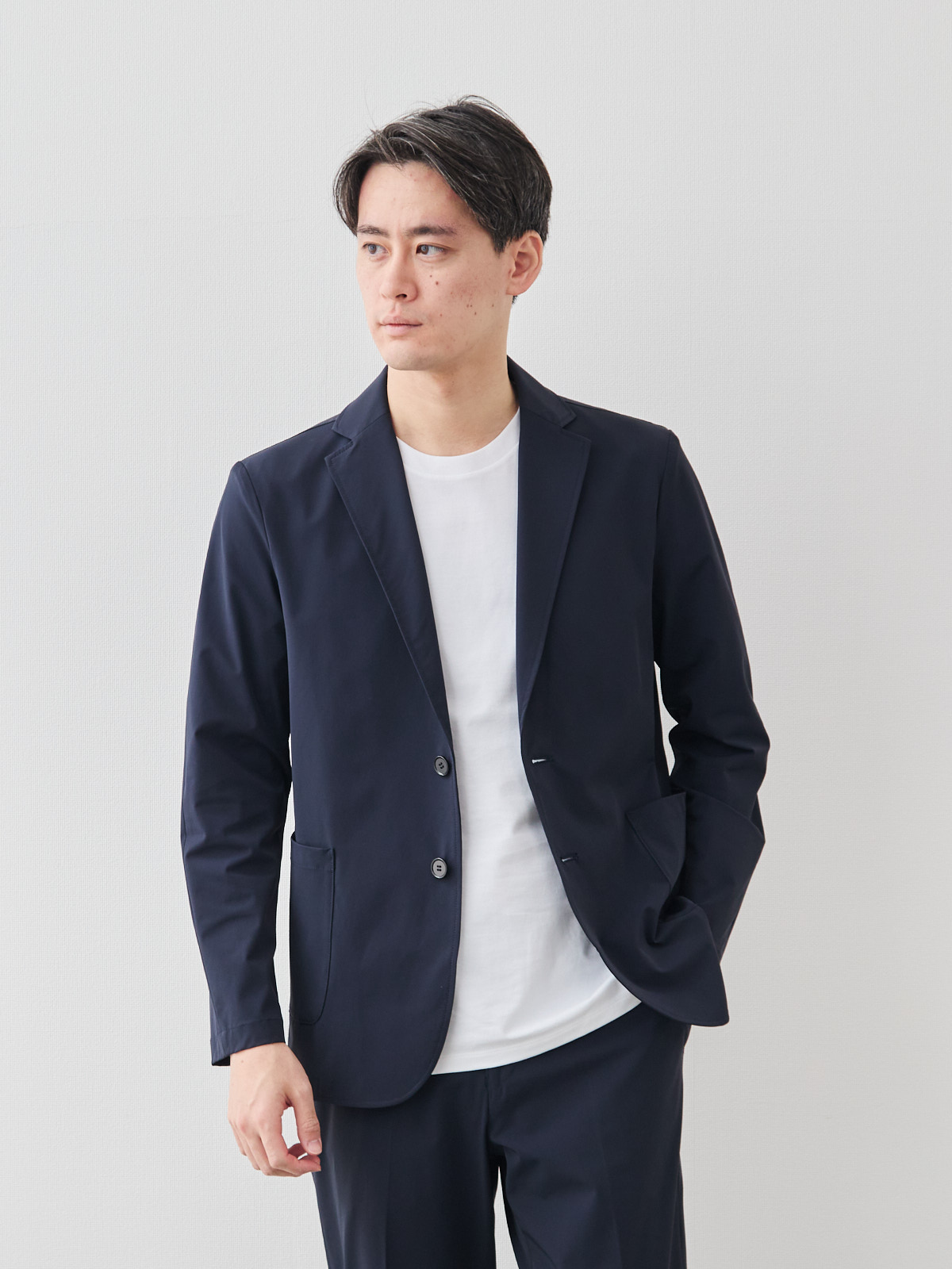 ULTRA EASY トラベルジャケット/撥水&ウォッシャブル/ネイビー