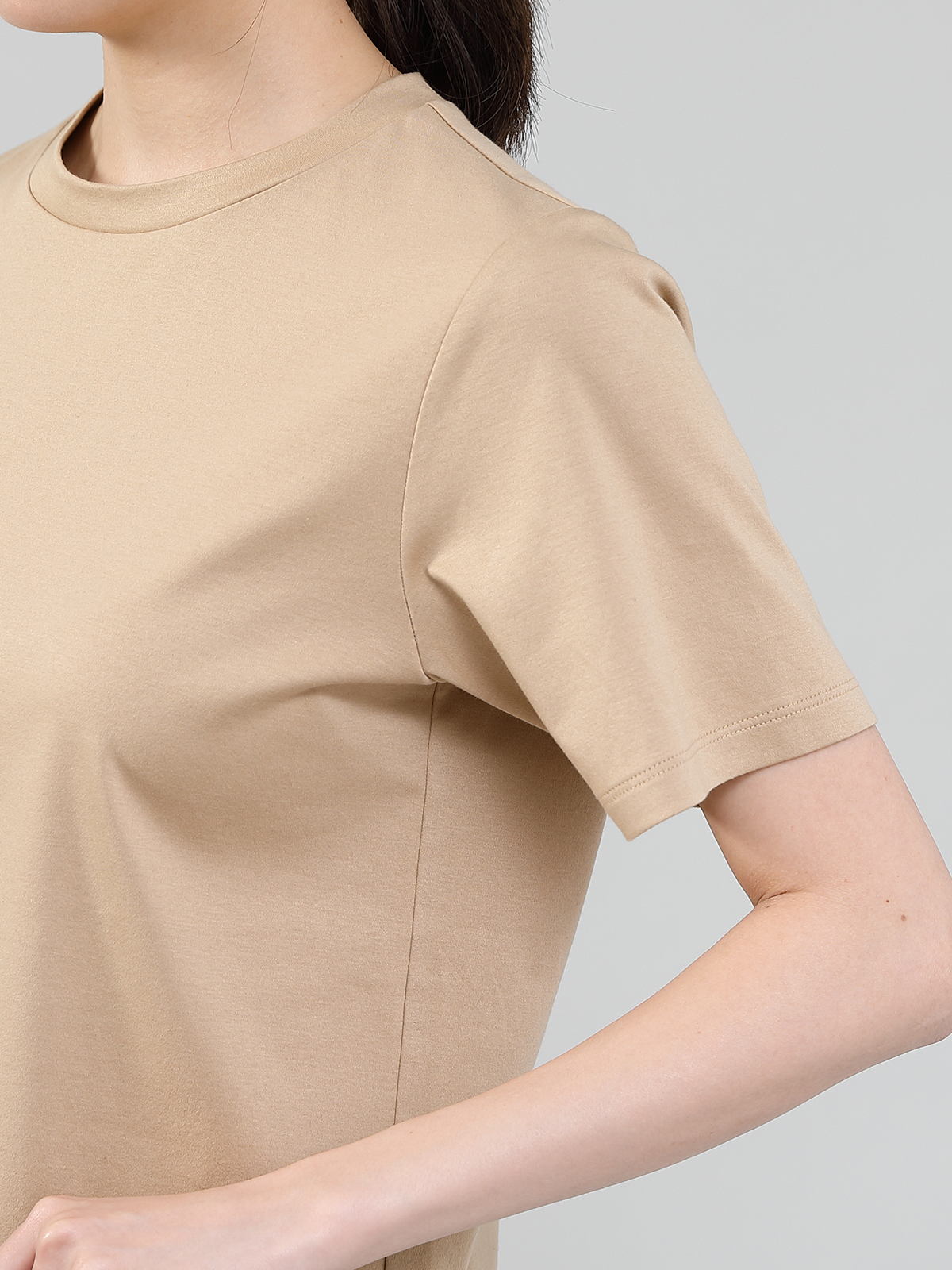 ベーシックTシャツ(シルクプロテイン加工)/ベージュ