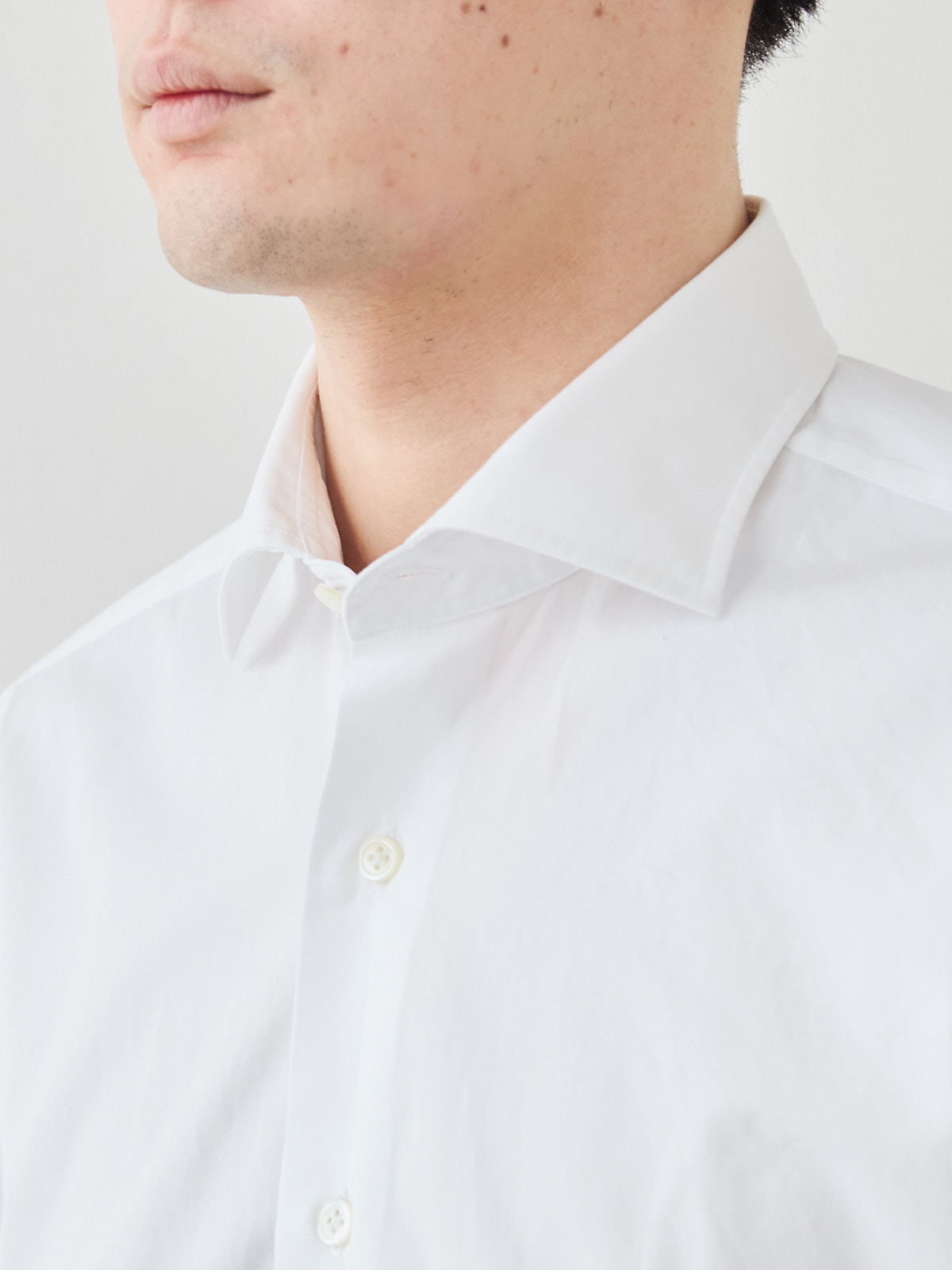 洗いざらしを楽しむ超極細コットンシャツ/ホワイト