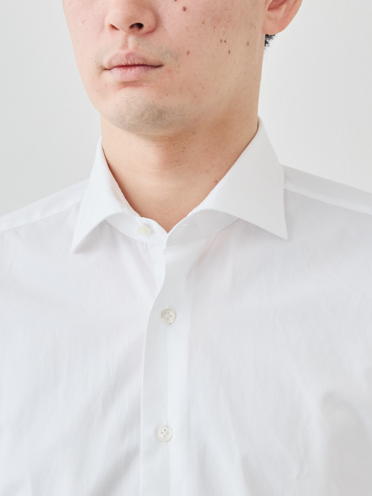 洗いざらしを楽しむ超極細コットンシャツ/ホワイト