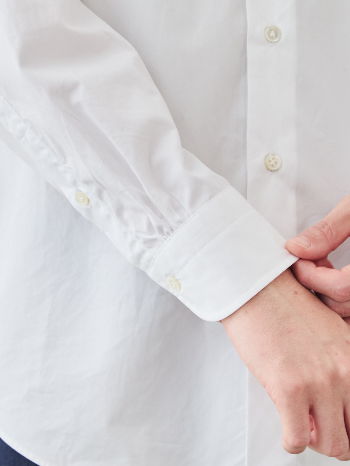 洗いざらしを楽しむ超極細コットンシャツ/ホワイト