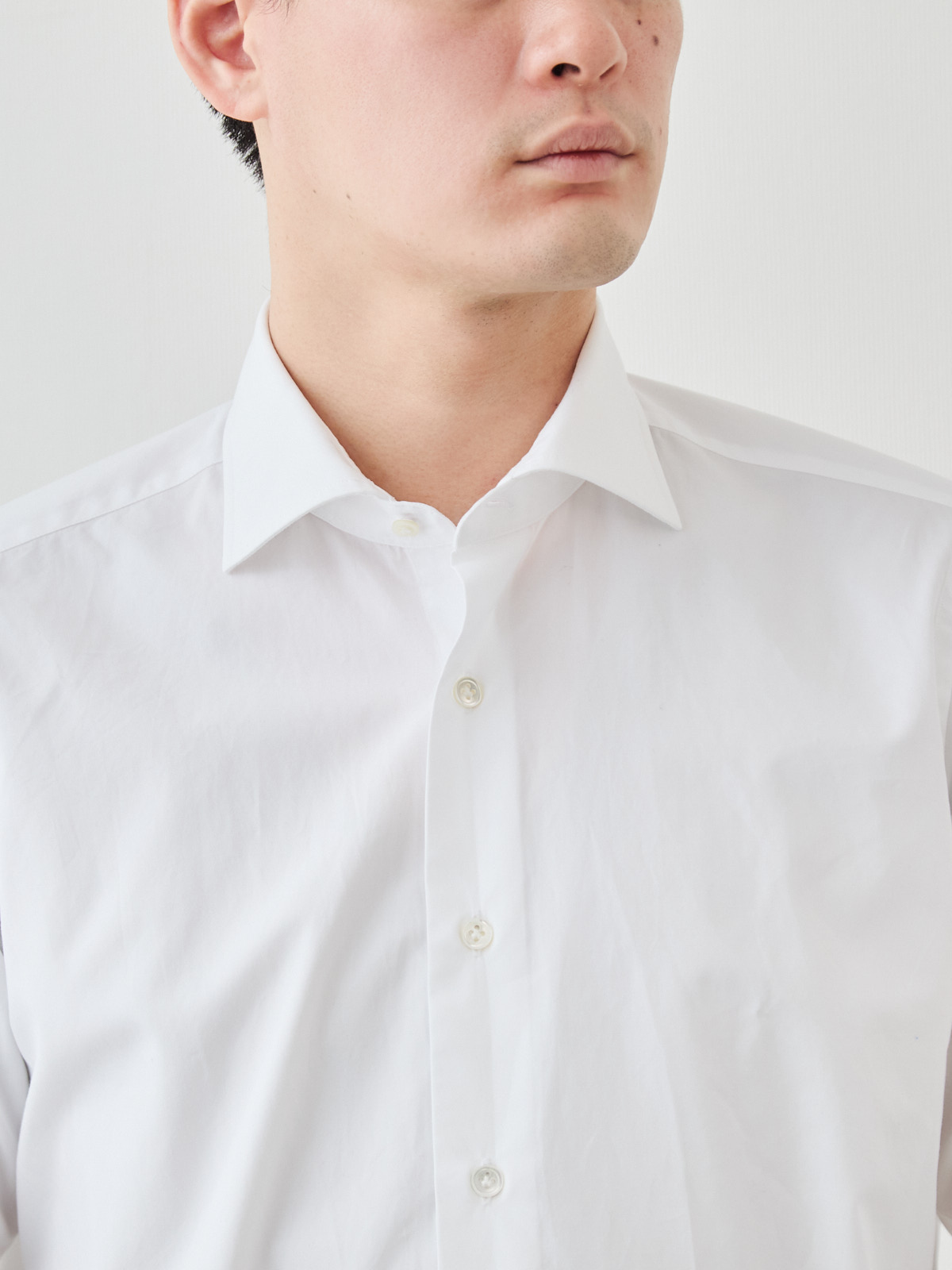 洗いざらしを楽しむ超極細コットンシャツ/ホワイト