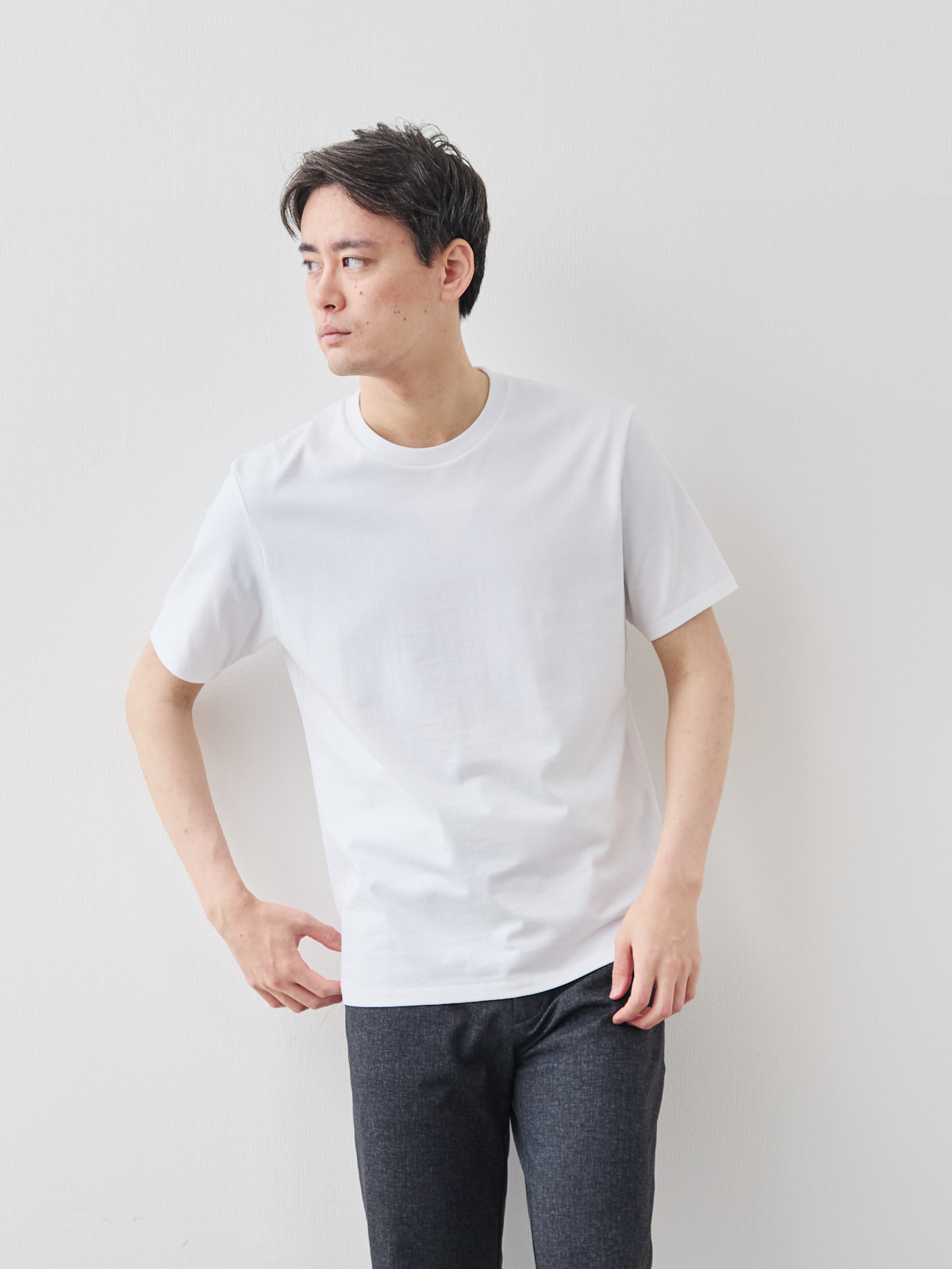 10 Years スムースコットンTシャツ/レギュラー/クルーネック/ホワイト