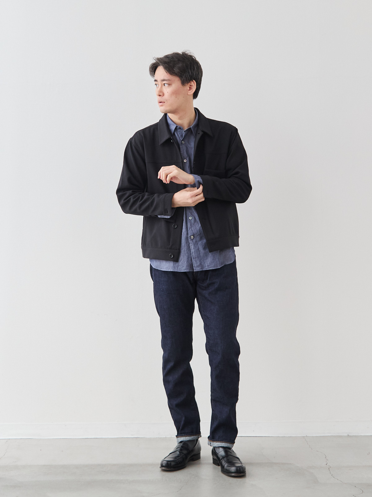Pure Jeans 12オンス セルビッチ/スリムフィット モデル 181cm 71kg サイズ L