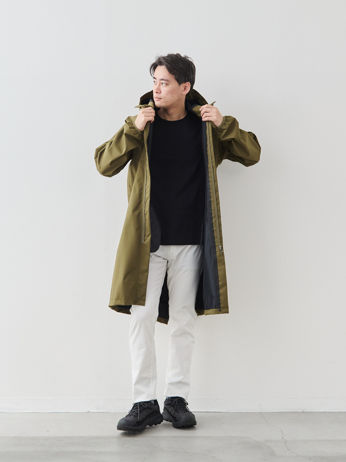 モデル 181cm 71kg ウエスト82cm サイズ L-LL