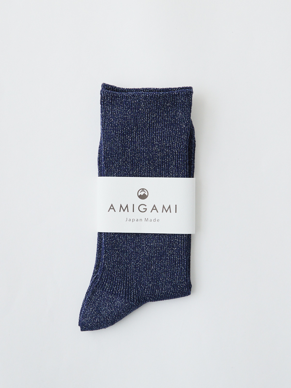 さらりと蒸れない和紙ラメソックス/ブルー×シルバーラメ