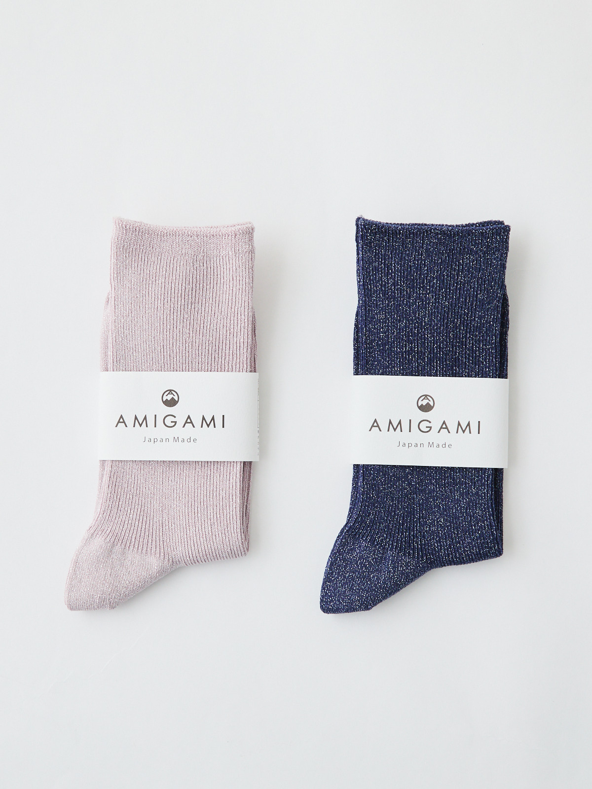 さらりと蒸れない和紙ラメソックス/ブルー×シルバーラメ