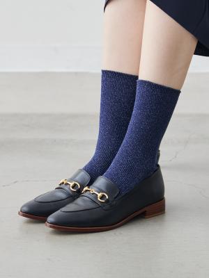 さらページ さらりと蒸れない和紙ラメソックス/ブルー×シルバーラメ