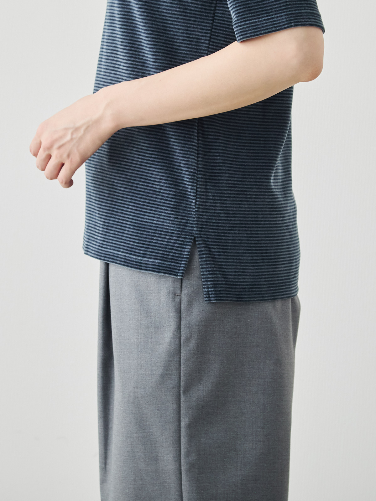 コットンベロア5分袖Tシャツ/ネイビー