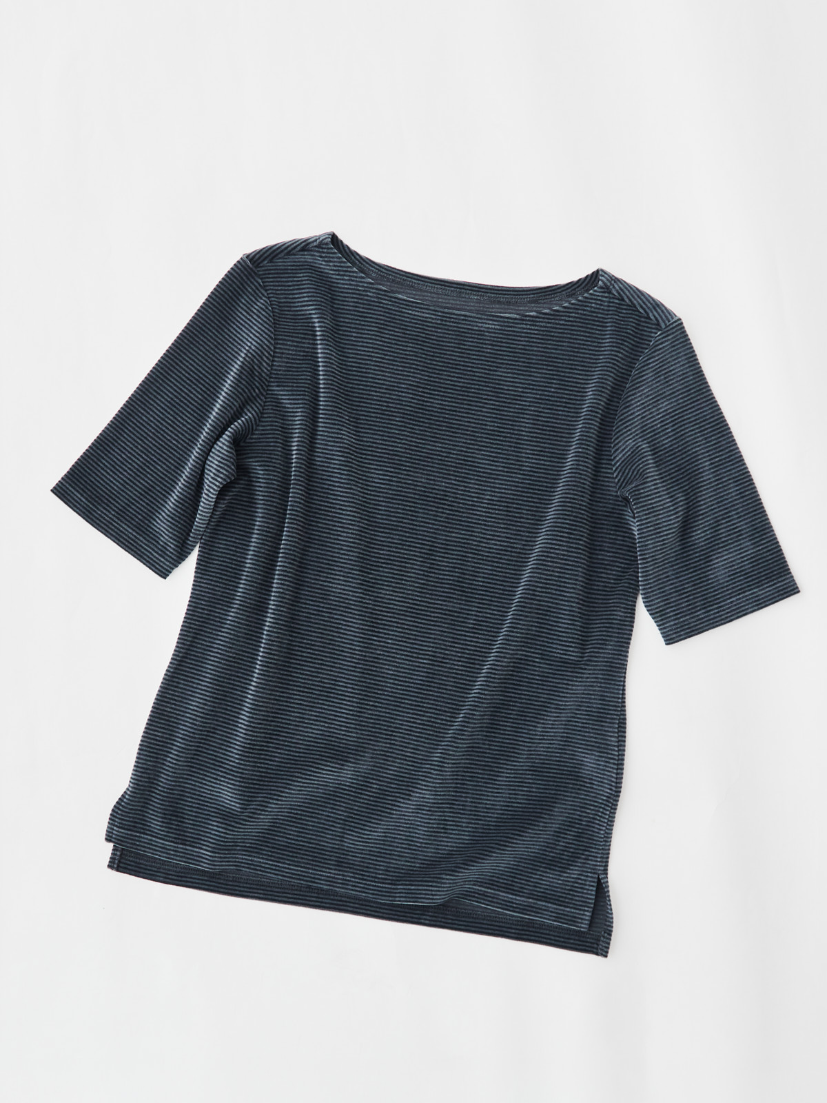 コットンベロア5分袖Tシャツ/ネイビー