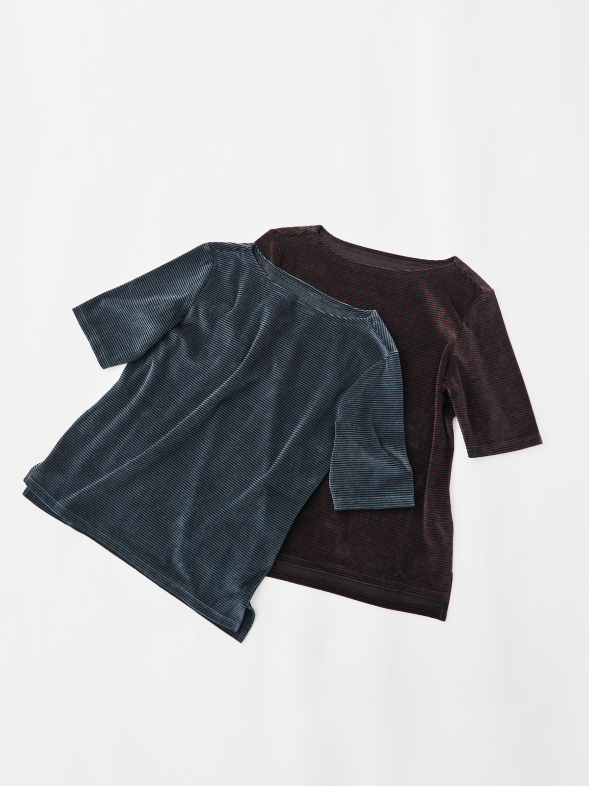コットンベロア5分袖Tシャツ/ネイビー