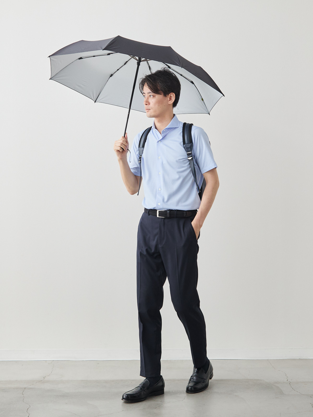 コウテイペンギン アンブレラ/晴雨兼用/ブラック モデル 181cm 71kg サイズ フリー