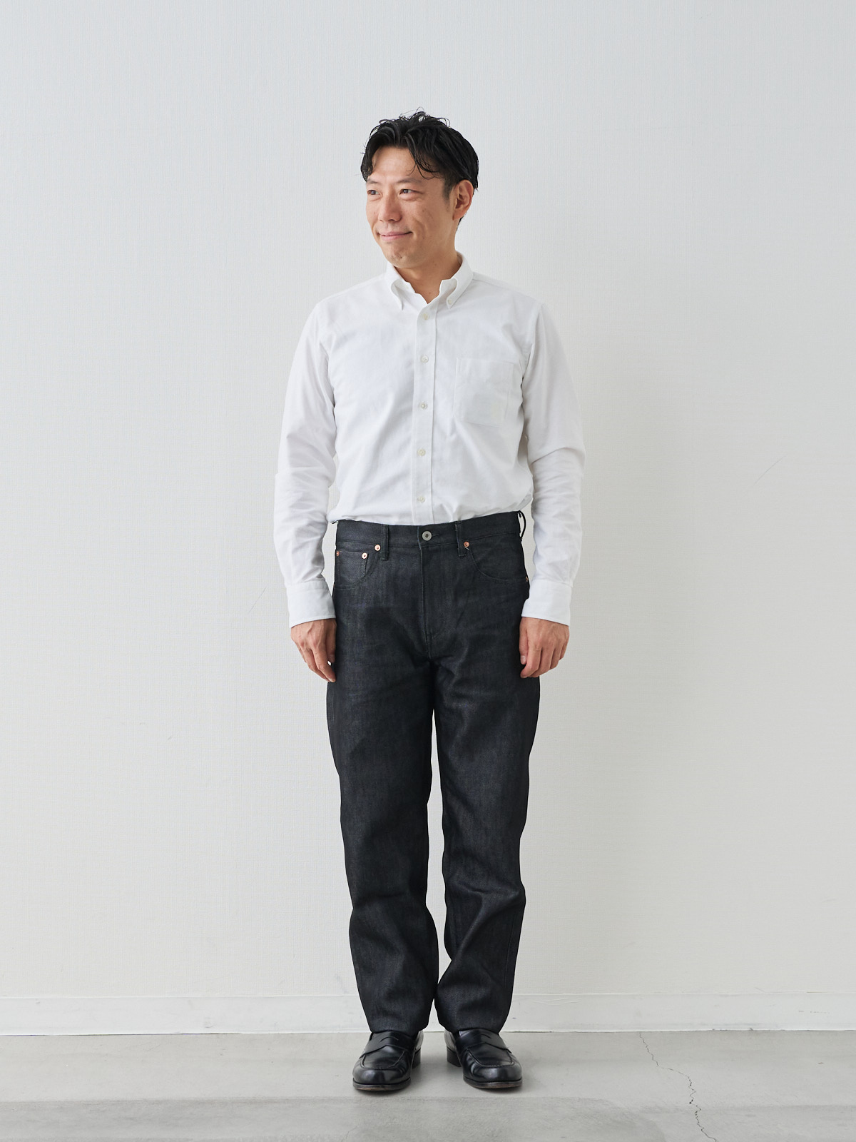 モデル 171cm 70kg ウエスト85cm サイズ L カラー:インディゴ