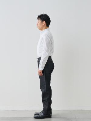 モデル 171cm 70kg ウエスト85cm サイズ L カラー:インディゴ