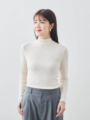 ふんわりシルキーリブカットソー/オフホワイト | Factelier (ファクトリエ)