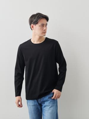 ファシル　T Dress Tシャツ” スペシャリティコットン シルクタッチ長袖/ブラック