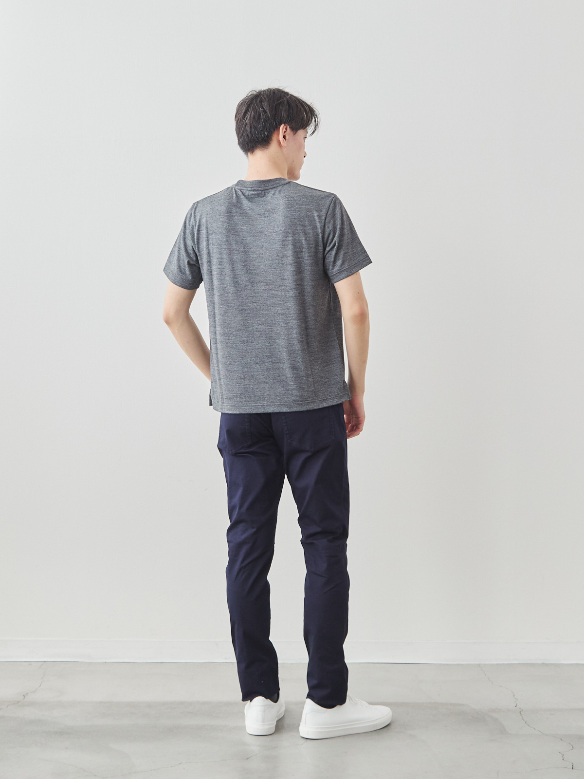 デニム職人の5ポケットストレッチチノ/ネイビー モデル 181cm 71kg サイズ L