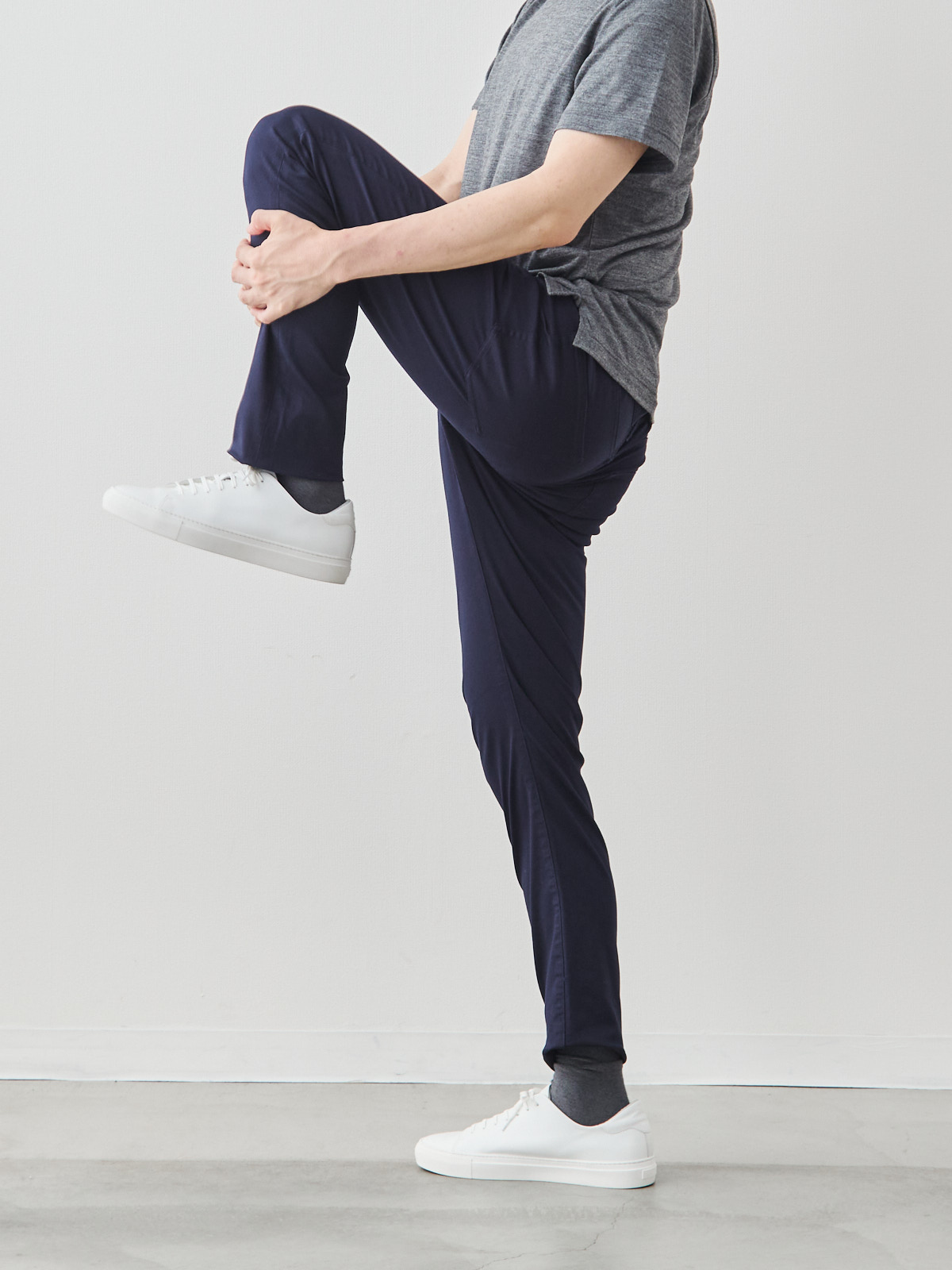 デニム職人の5ポケットストレッチチノ/ネイビー モデル 181cm 71kg サイズ L