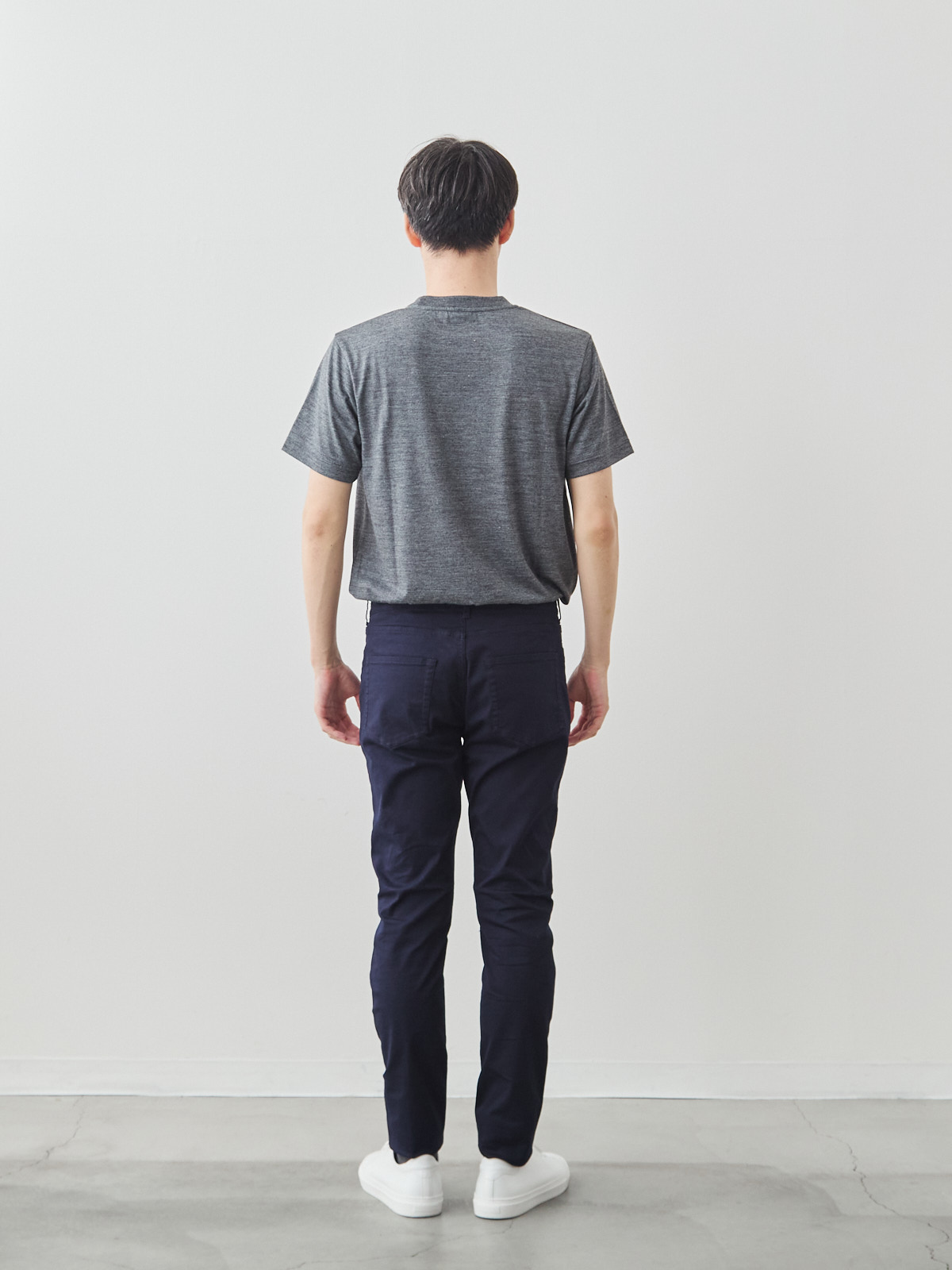 デニム職人の5ポケットストレッチチノ/ネイビー モデル 181cm 71kg サイズ L