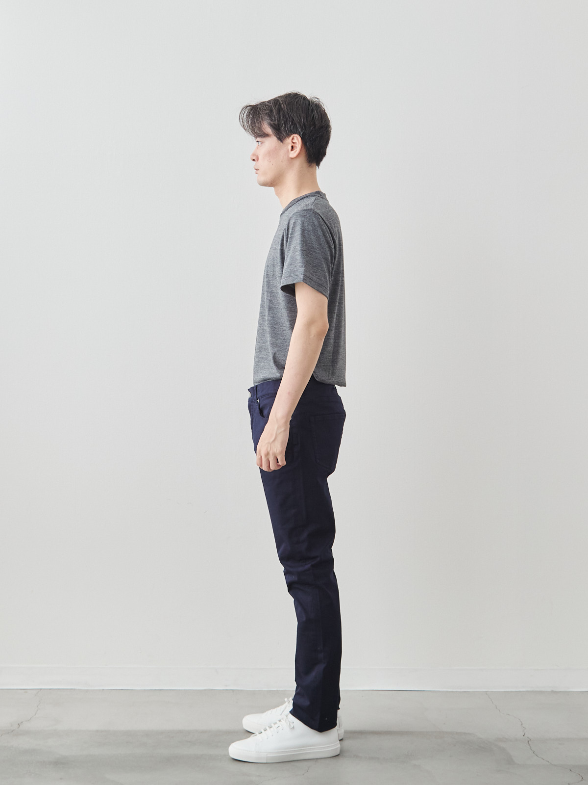 デニム職人の5ポケットストレッチチノ/ネイビー モデル 181cm 71kg サイズ LL