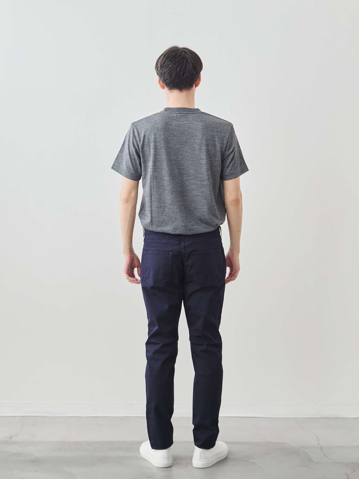 デニム職人の5ポケットストレッチチノ/ネイビー モデル 181cm 71kg サイズ LL