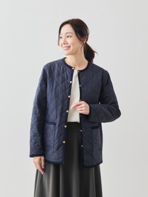 リバーシブルキルティングコート/ネイビー | Factelier